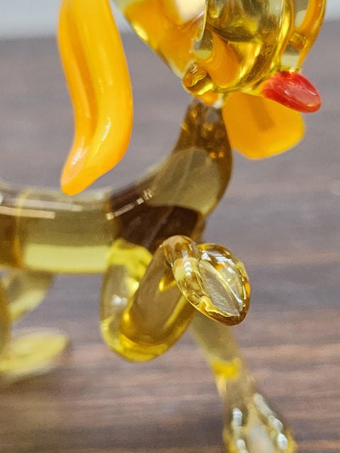 Naturally Colored Glass Figurine - Handcrafted - Spaniel Design