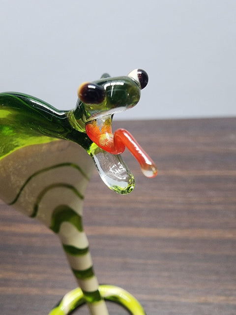 Naturally Colored Glass Figurine - Handcrafted - Colorful Cobra Design