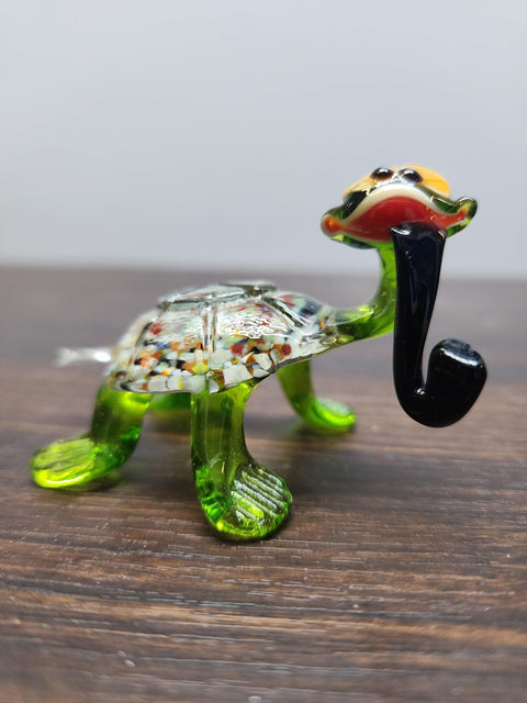 Glass Turtle with Pipe Figurine, Collectible Glass Turtle, Murano Quality Gift At A Fraction Of The Price, Handcrafted In Ukraine