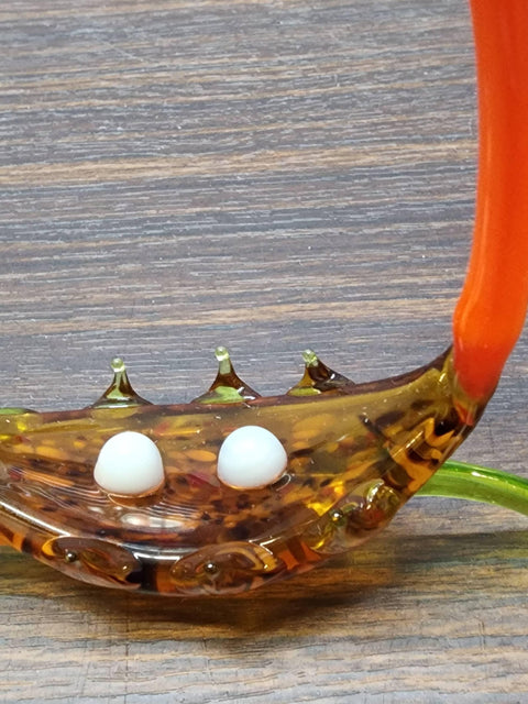 Glass Double Stork Figurine, Collectible Glass Stork, Murano Quality Gift At A Fraction Of The Price, Handcrafted In Ukraine
