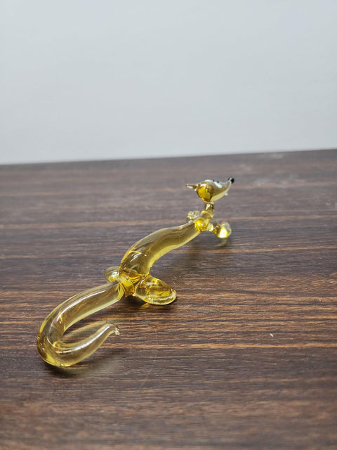 Naturally Colored Glass Figurine - Handcrafted - Fox Design