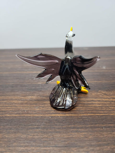 Naturally Colored Glass Figurine - Handcrafted - American Eagle Design