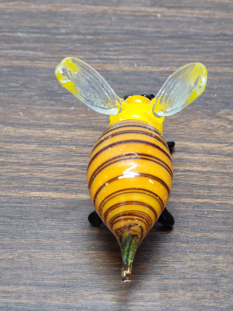 Naturally Colored Glass Figurine - Handcrafted - Bee Design