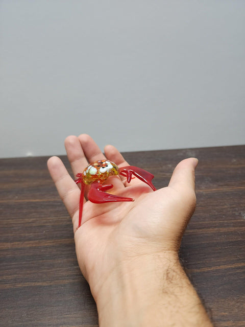 Naturally Colored Glass Figurine - Handcrafted - Crab Design