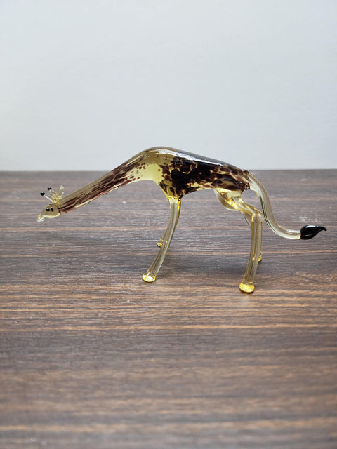 Naturally Colored Glass Figurine - Handcrafted - Giraffe Design