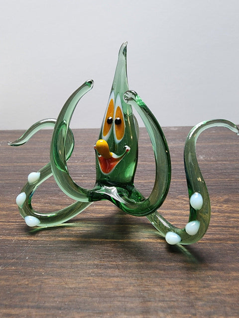 Naturally Colored Glass Figurine - Handcrafted - Octopus Design