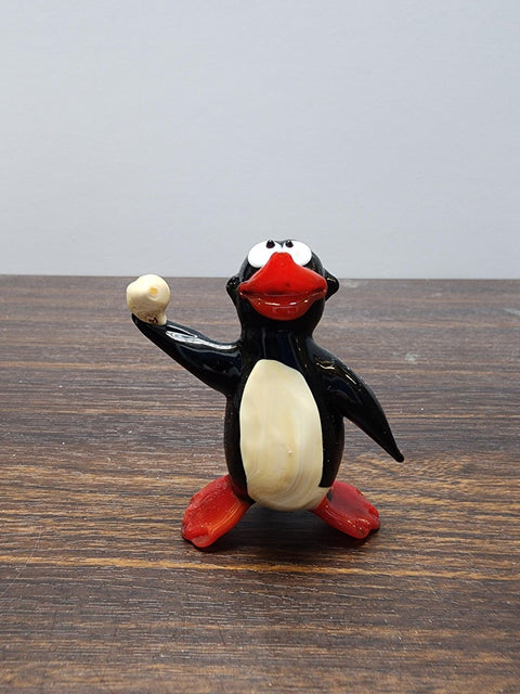 Glass Penguin with Snowball Figurine, Collectible Glass Penguin, Murano Quality Gift At A Fraction Of The Price, Handcrafted In Ukraine