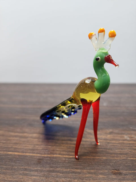 Glass Peacock Figurine, Collectible Glass Peacock, Murano Quality Gift At A Fraction Of The Price, Handcrafted In Ukraine