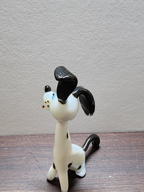 Naturally Colored Glass Figurine - Handcrafted - Dalmatian Design