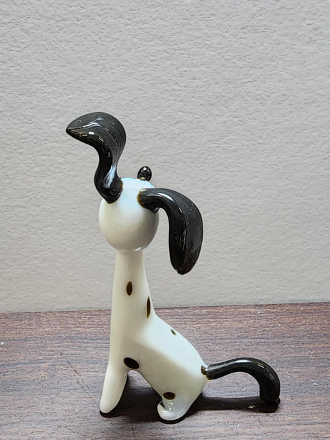 Naturally Colored Glass Figurine - Handcrafted - Dalmatian Design