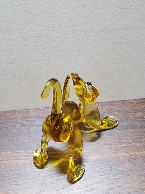 Naturally Colored Glass Figurine - Handcrafted - Spaniel Design