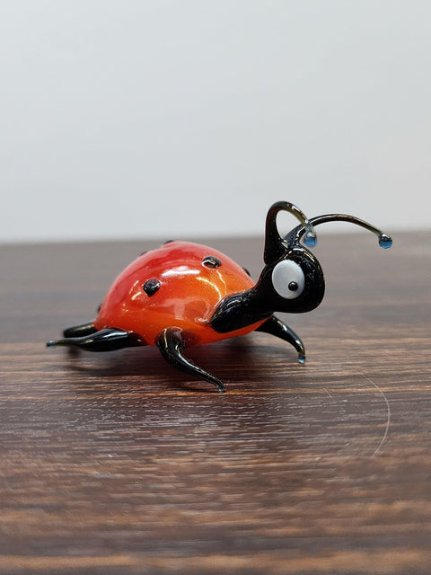 Lady Bug Glass Animal Figurine