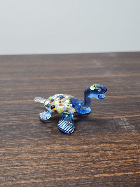 Naturally Colored Glass Figurine - Handcrafted - Turtle Design