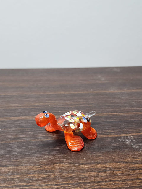 Naturally Colored Glass Figurine - Handcrafted - Turtle Design