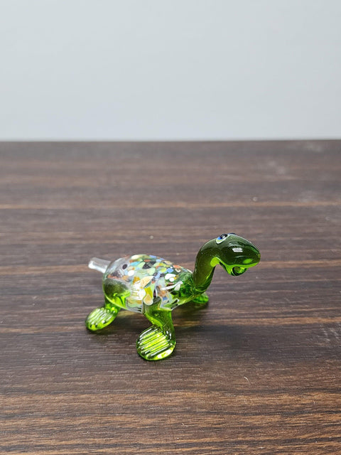 Naturally Colored Glass Figurine - Handcrafted - Turtle Design