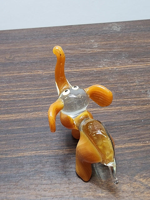 Naturally Colored Glass Figurine - Handcrafted - Elephant Design