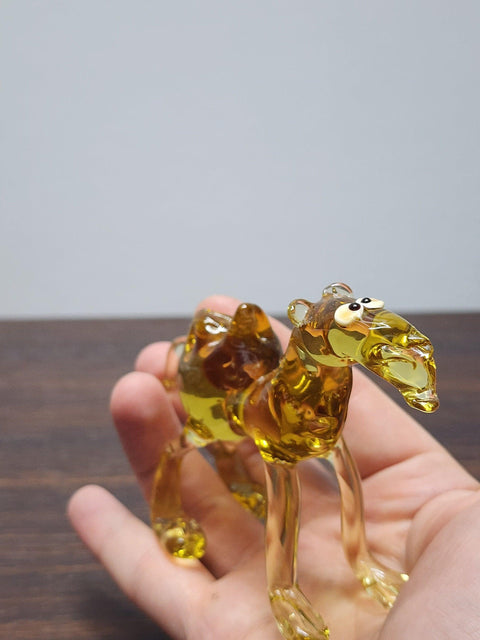 Naturally Colored Glass Figurine - Handcrafted - Camel Design