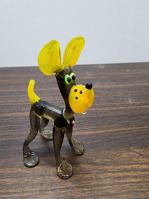 Naturally Colored Glass Figurine - Great Dane - Grey Dog Design