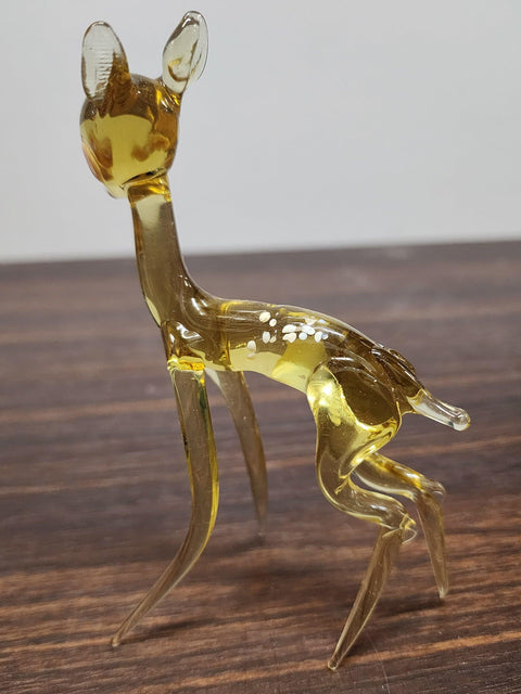 Naturally Colored Glass Figurine - Handcrafted - Deer Design