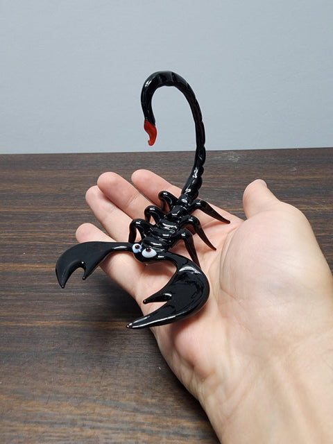 Naturally Colored Glass Figurine - Handcrafted - Scorpion Design