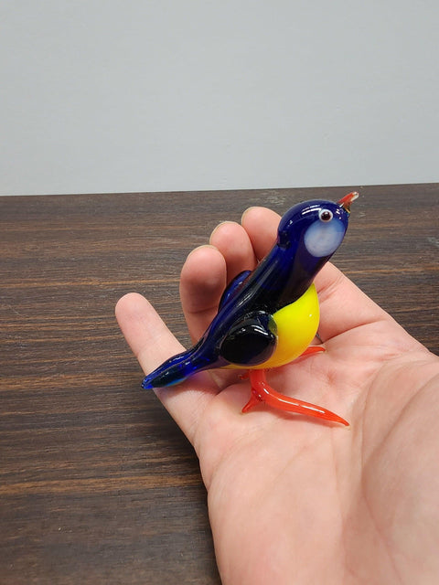 Naturally Colored Glass Figurine - Handcrafted - Bird Design