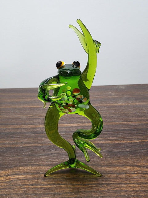 Glass Peace Frog Figurine, Collectible Glass Frog, Murano Quality Gift At A Fraction Of The Price, Handcrafted In Ukraine