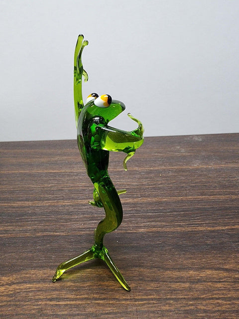 Glass Peace Frog Figurine, Collectible Glass Frog, Murano Quality Gift At A Fraction Of The Price, Handcrafted In Ukraine