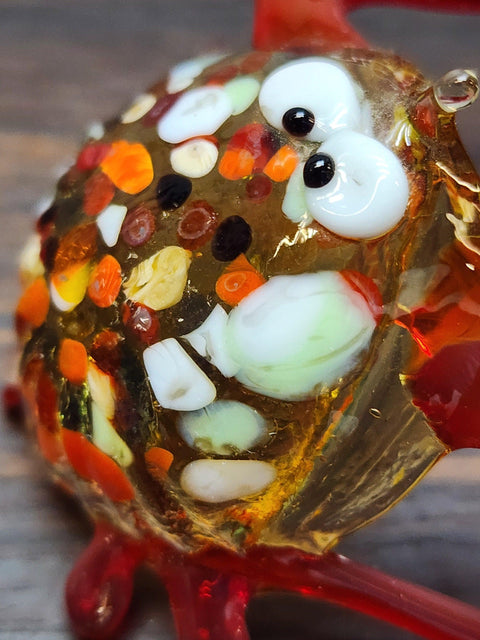 Naturally Colored Glass Figurine - Handcrafted - Crab Design