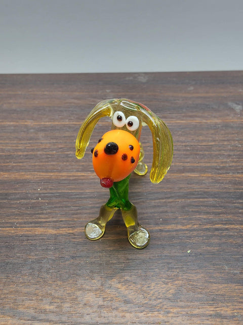 Glass Dog with Marble Pattern Body Figurine, Collectible Glass Dog, Murano Quality Gift At A Fraction Of The Price, Handcrafted In Ukraine