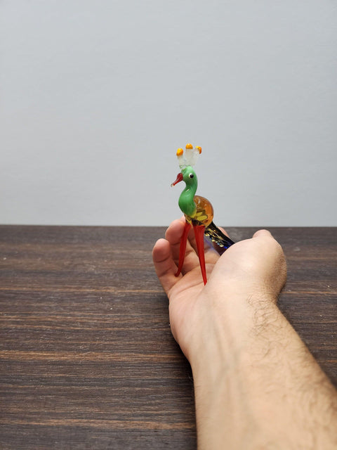 Glass Peacock Figurine, Collectible Glass Peacock, Murano Quality Gift At A Fraction Of The Price, Handcrafted In Ukraine