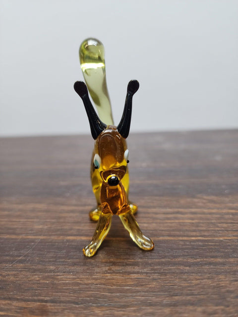 Naturally Colored Glass Figurine - Handcrafted - Squirrel Design