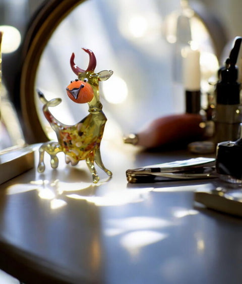 Glass Cow Figurine, Hand Made in Ukraine Using Traditional Lampworking Technique, Murano Quality, Gift at a Fraction of a Cost