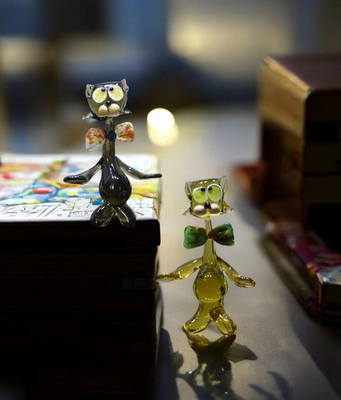 Glass Cat Figurine, Collectible Glass Cat, Murano Quality Gift At A Fraction Of The Price, Handcrafted In Ukraine
