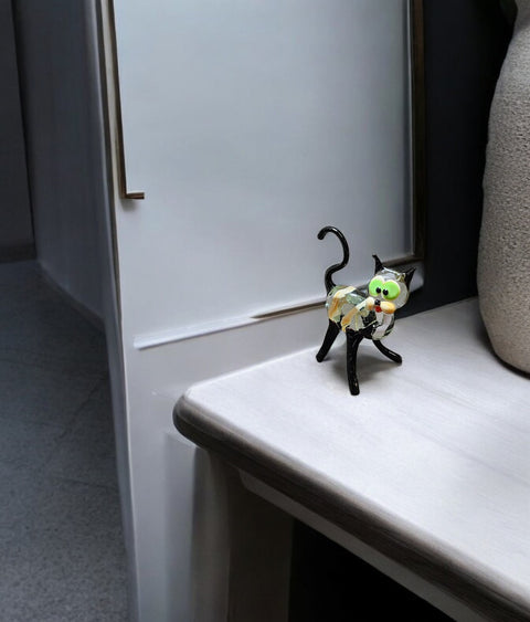 Glass Cat Figurine, Collectible Glass Cat, Murano Quality Gift At A Fraction Of The Price, Handcrafted In Ukraine