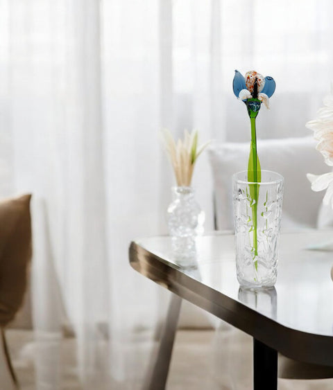 Blue Glass Orchid - Handcrafted Long Stem Flower