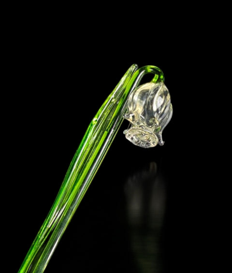 Clear Glass Bellflower - Handcrafted Long Stem Flower