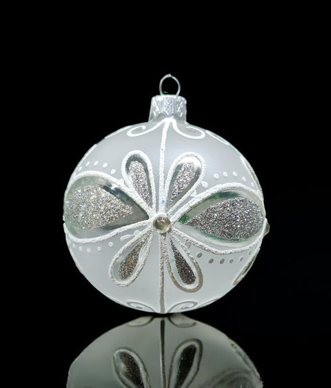 Frosted Blown Glass Ornament - Handcrafted - Modern Design