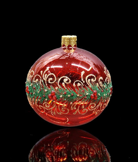 Red Blown Glass Ornament - Handcrafted - Green Reef Design