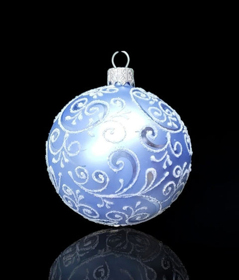 Light Blue Blown Glass Ornament - Handcrafted - Hand Made - Modern Design