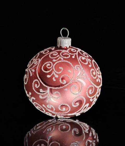 Blown Glass Ornament - Handcrafted - Modern Floral Design