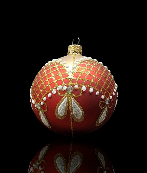 Red Blown Glass Ornament - Handcrafted - Persian Princess Design