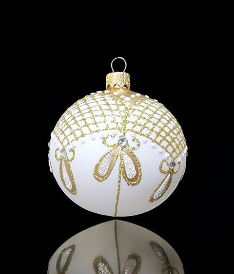 Gold Blown Glass Ornament - Handcrafted - Persian Princess Design