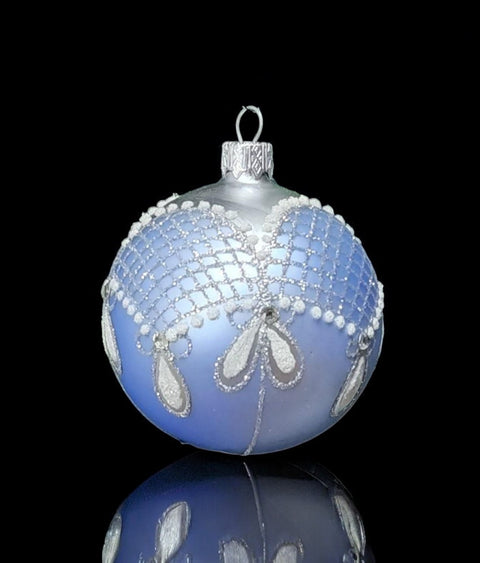 Light Blue Blown Glass Ornament - Handcrafted - Persian Princess Design