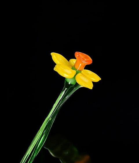 Yellow Glass Daffodil - Handcrafted Long Stem Flower