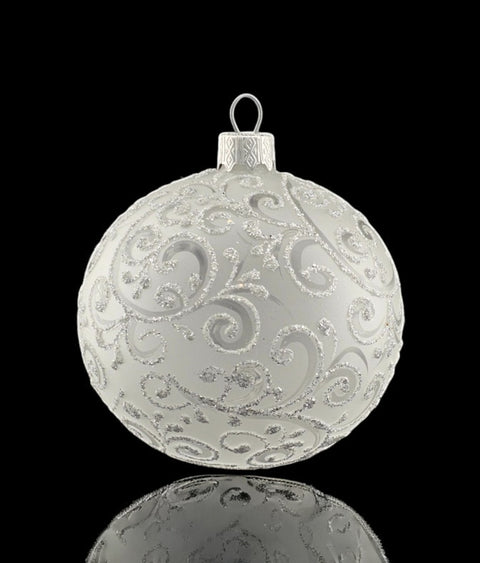 Frosted Blown Glass Ornament - Handcrafted - Hand Made - Modern Design