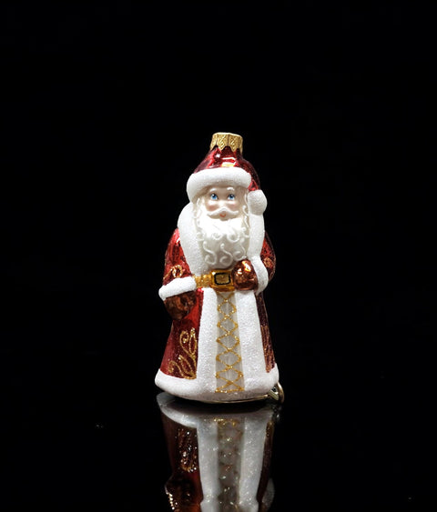 Hand Decorated Glass Keepsake Ornament - Santa Clause Design