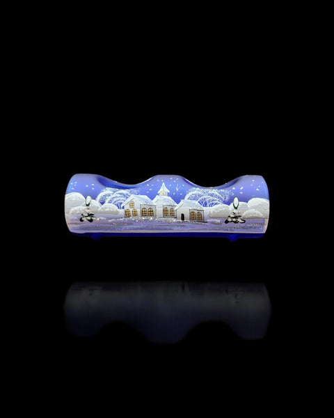 Blue Double Glass Candle Holder