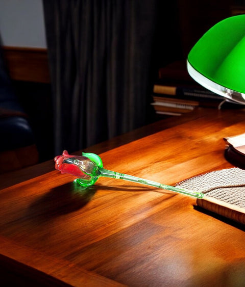 Red Glass Rose, Handcrafted Glass Flower, Hand Made In Ukraine Using Murano Quality Glass, Great Gift For Flower Lovers, 6 Inch Rose