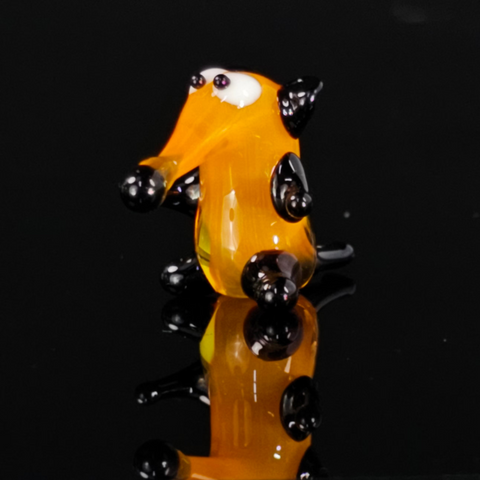 Orange Glass  Aardvark Figurine, Handmade Murano Quality Design - Small