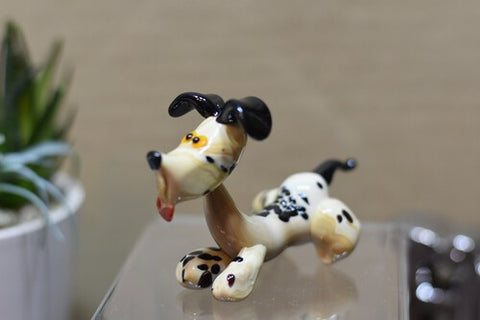 Glass Dalmatian Resting Figurine, Collectible Glass Dalmatian, Murano Quality Gift At A Fraction Of The Price, Handcrafted In Ukraine